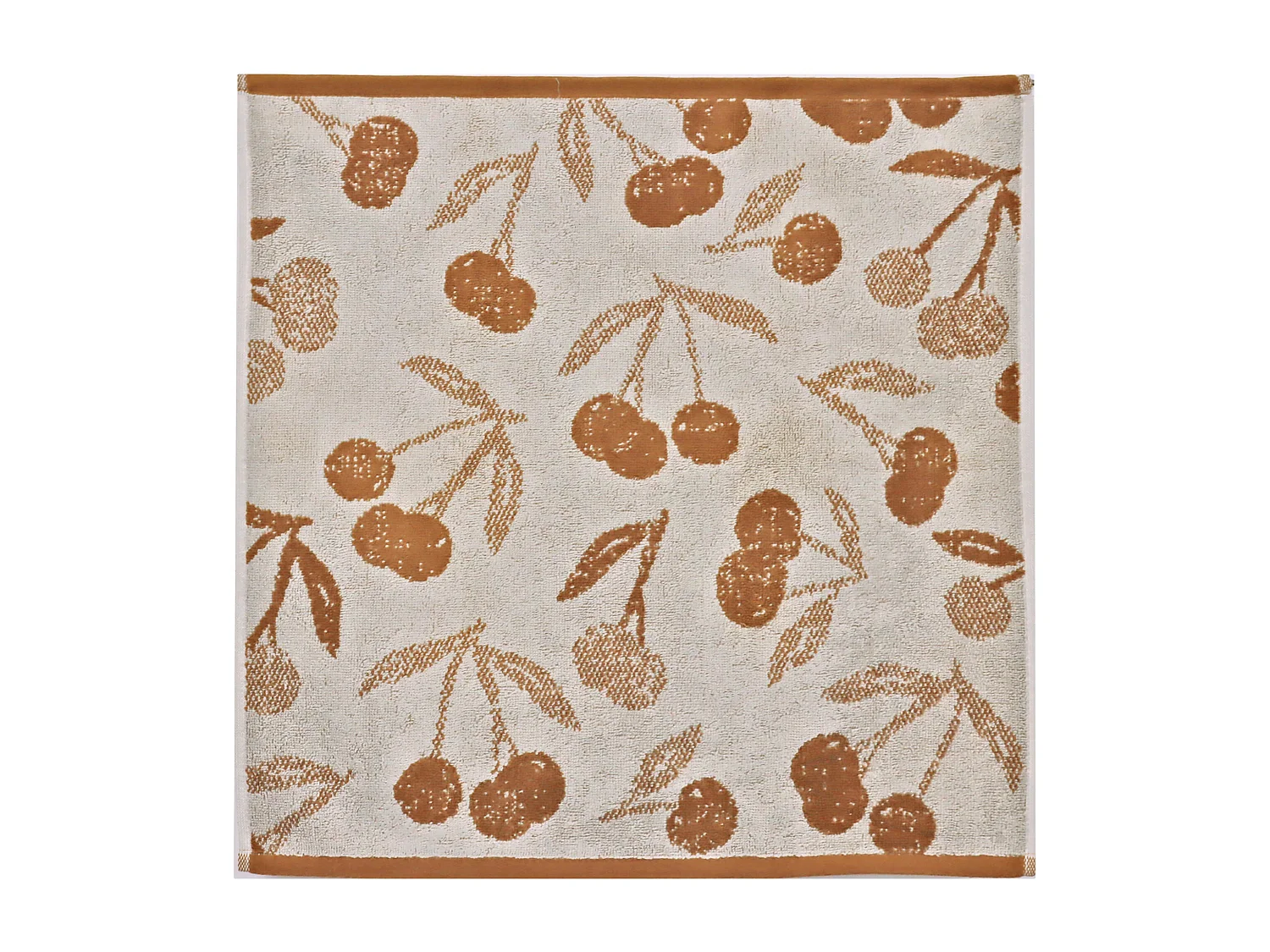 Lot de 2 torchons de cuisine éponge 50x50 cm coton BING marron