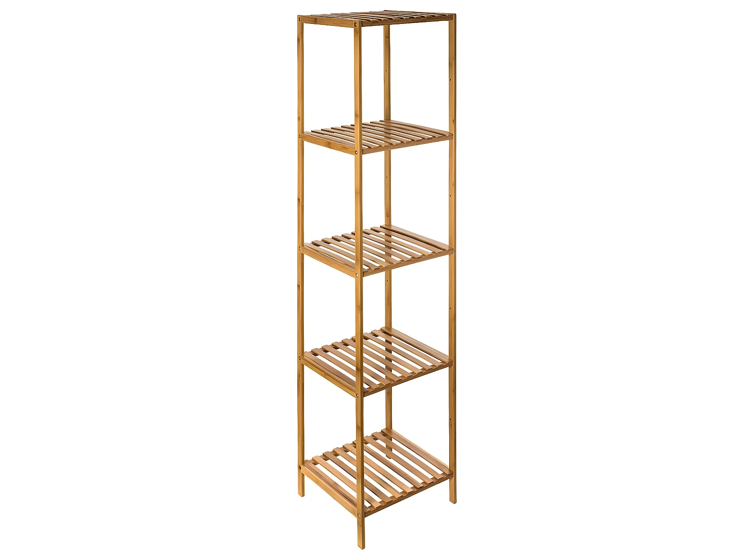Étagère de rangement Colonne 6 niveaux en Bambou H 145 cm