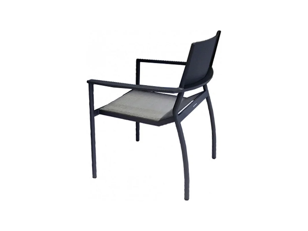 Lot de 2 chaises de jardin en aluminium et revêtement textilène - DOLA