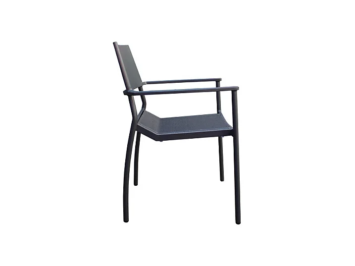 Lot de 2 chaises de jardin en aluminium et revêtement textilène - DOLA