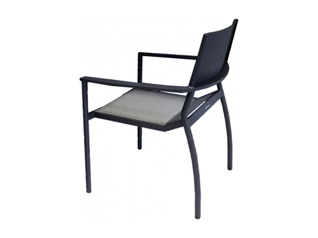 Lot de 2 chaises de jardin en aluminium et revêtement textilène - DOLA