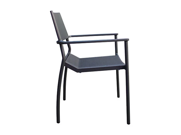 Lot de 2 chaises de jardin en aluminium et revêtement textilène - DOLA