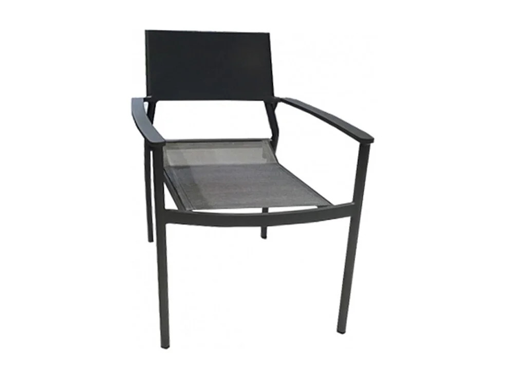 Lot de 2 chaises de jardin en aluminium et revêtement textilène - DOLA