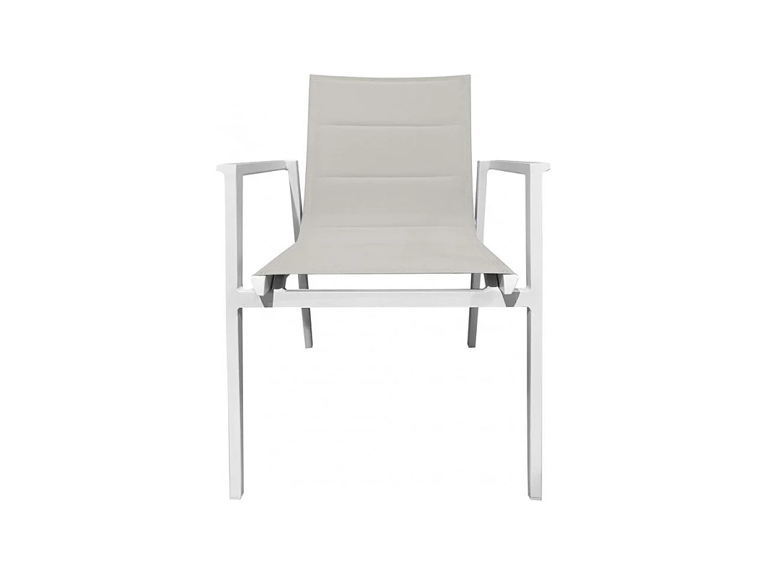 Lot de 2 chaises de jardin aluminium et tissu textilène gris - ATLAN