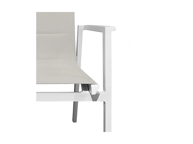 Lot de 2 chaises de jardin aluminium et tissu textilène gris - ATLAN