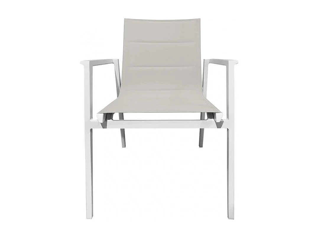 Lot de 2 chaises de jardin aluminium et tissu textilène gris - ATLAN