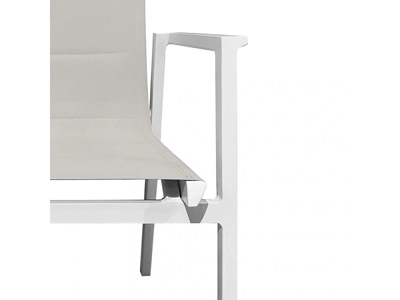 Lot de 2 chaises de jardin aluminium et tissu textilène gris - ATLAN