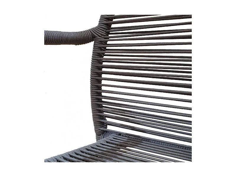 Lot de 2 chaises de jardin en acier et cordage gris - MALIA 8347