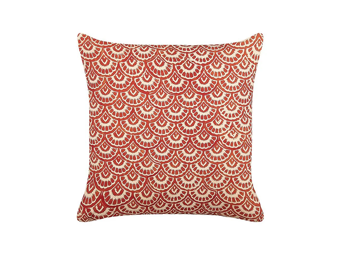 Dekokissen mit Füllung geometrisches Muster rot / weiß 45x45 cm Rhus