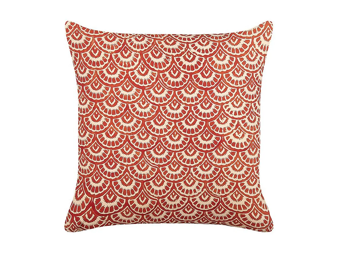 Coussin RHUS Coton 45 x 45 cm Rouge Motif géométrique