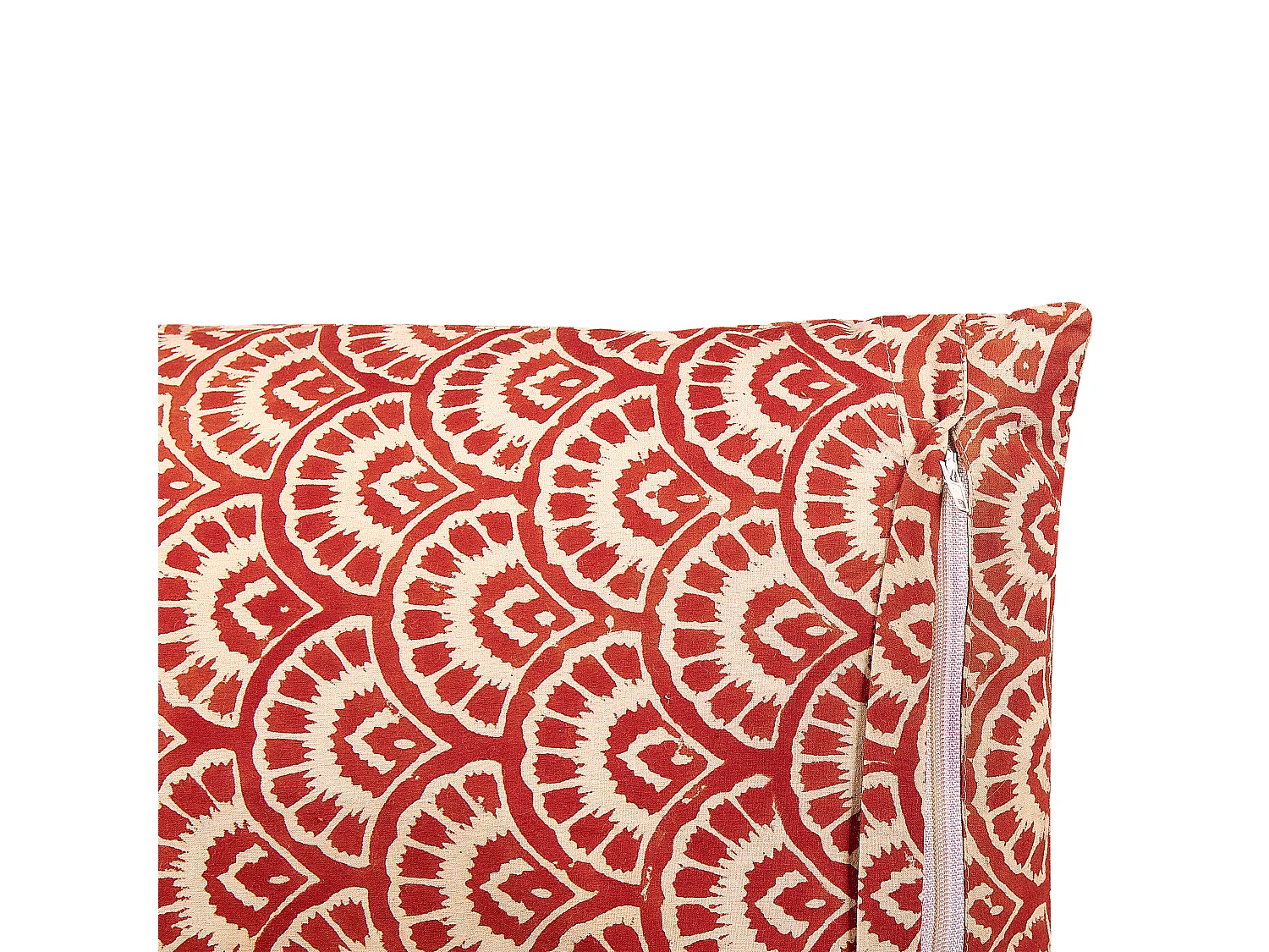 Set of 2 Decorative Cushions RHUS Cotton 45 x 45 cm Red Geometric Pattern