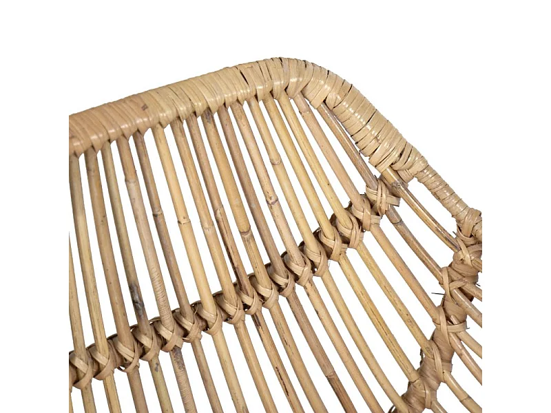 Lot de 2 fauteuils en rotin avec coussin et pieds métal noir - IBIZA