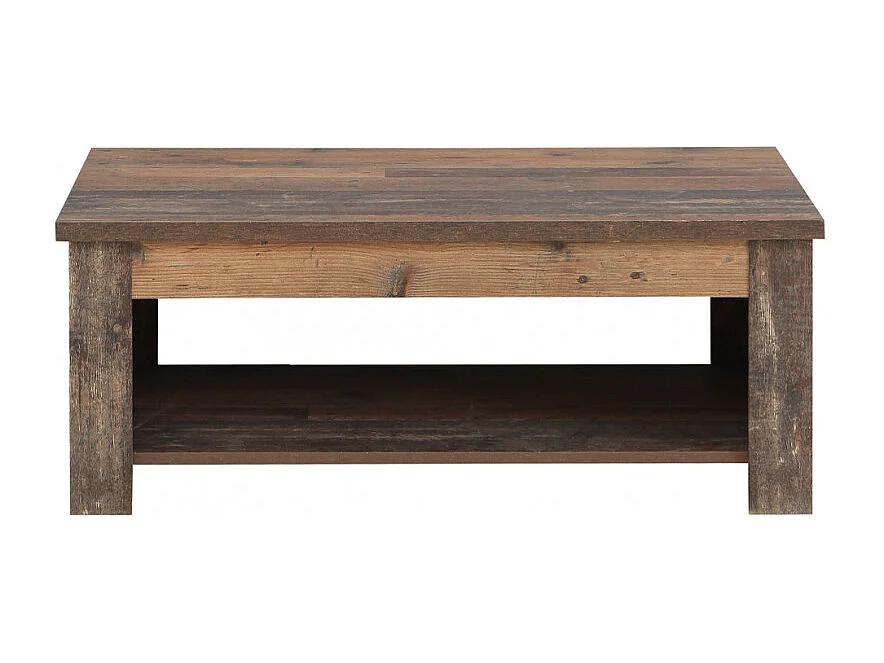 Table basse avec plateau relevable effet bois vieilli - BUCK