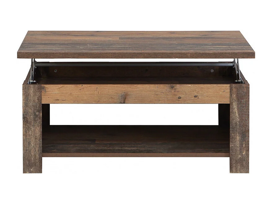 Table basse avec plateau relevable effet bois vieilli - BUCK