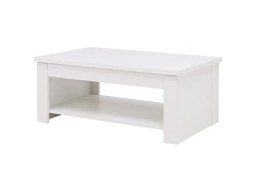 Table basse rectangulaire blanc avec plateau relevable - COOL