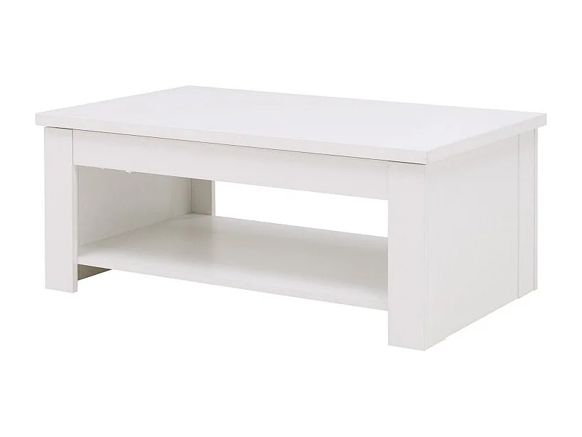 Table basse rectangulaire blanc avec plateau relevable - COOL