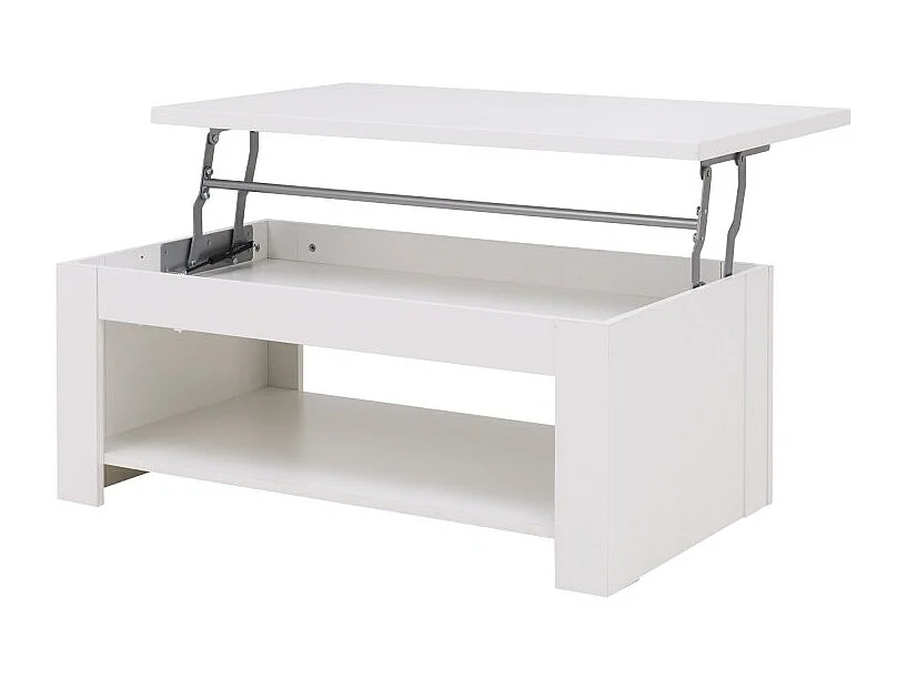 Table basse rectangulaire blanc avec plateau relevable - COOL