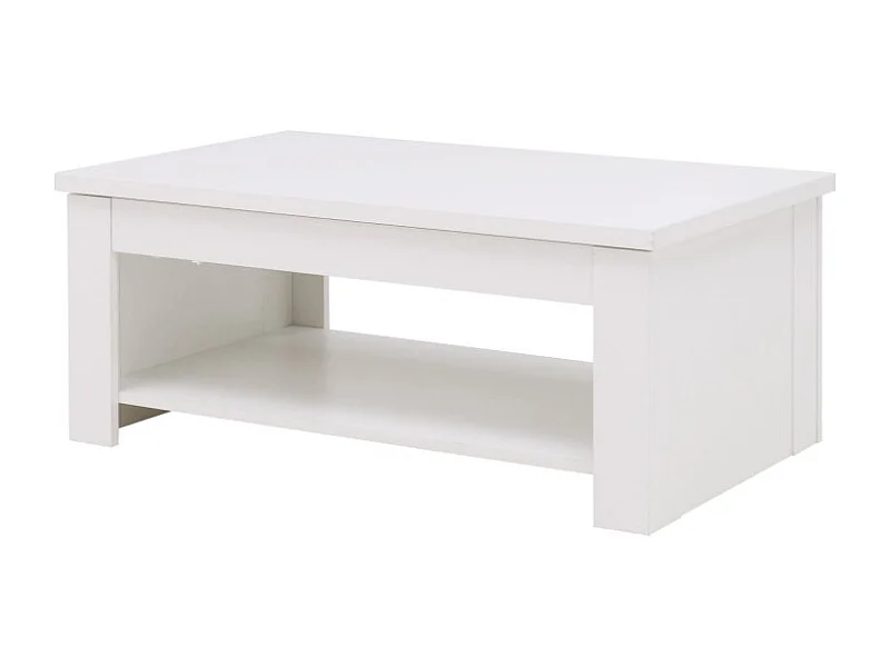 Table basse rectangulaire blanc avec plateau relevable - COOL