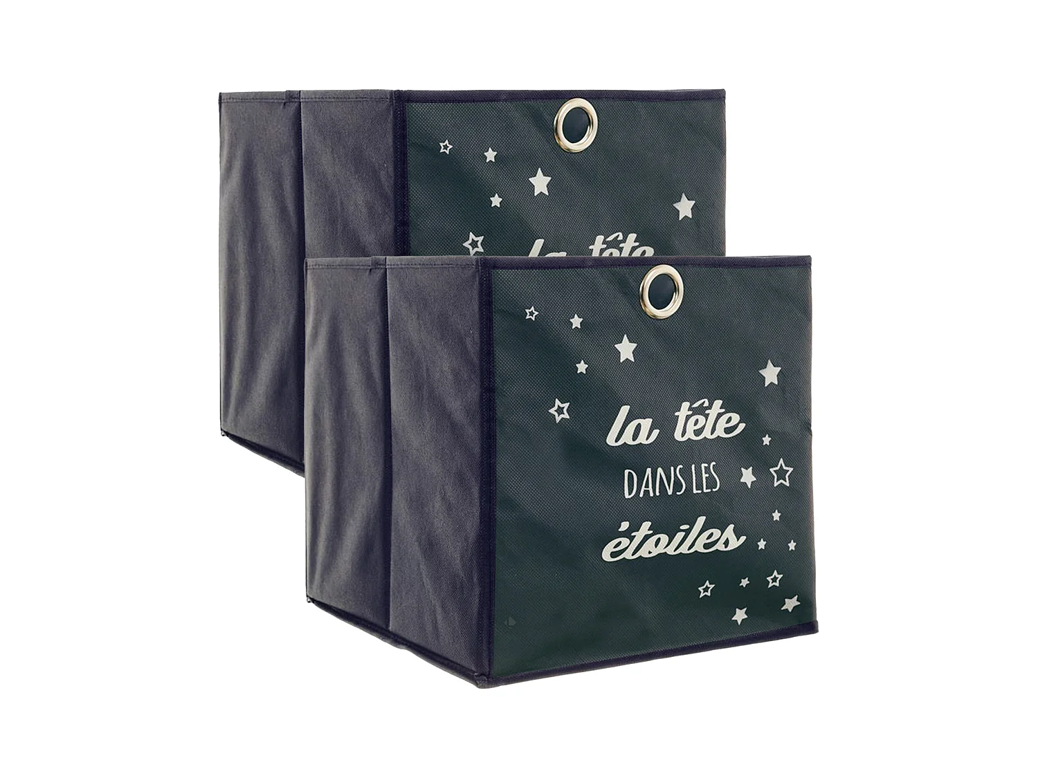 Lot de 2 cubes de rangement 30x30 cm bleu 27L