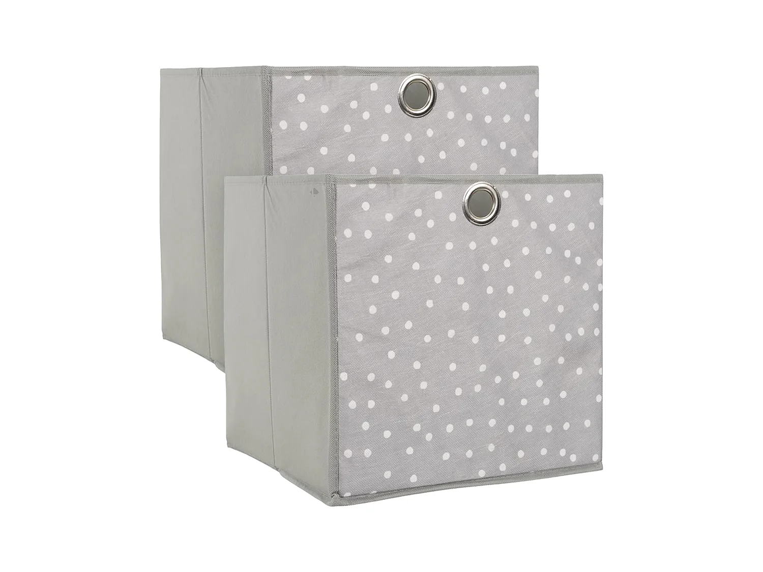 Lot de 2 cubes de rangement 30x30 cm gris/blanc 27L