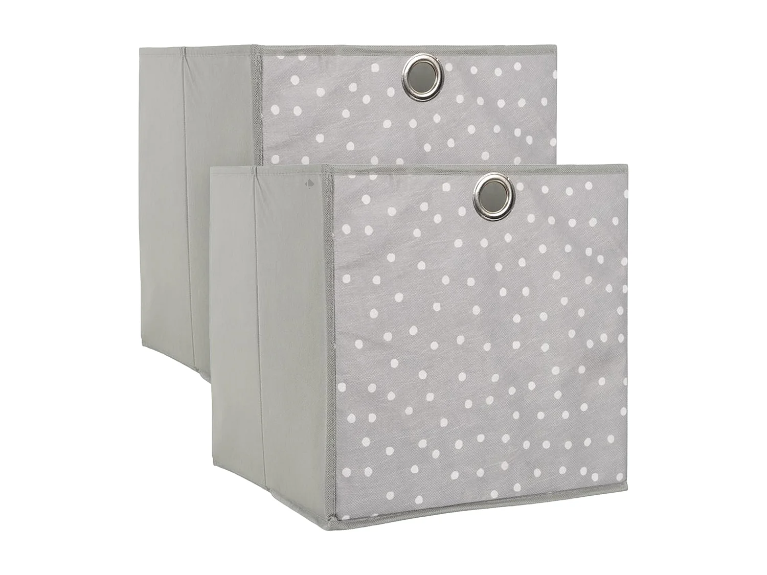 Lot de 2 cubes de rangement 30x30 cm gris/blanc 27L
