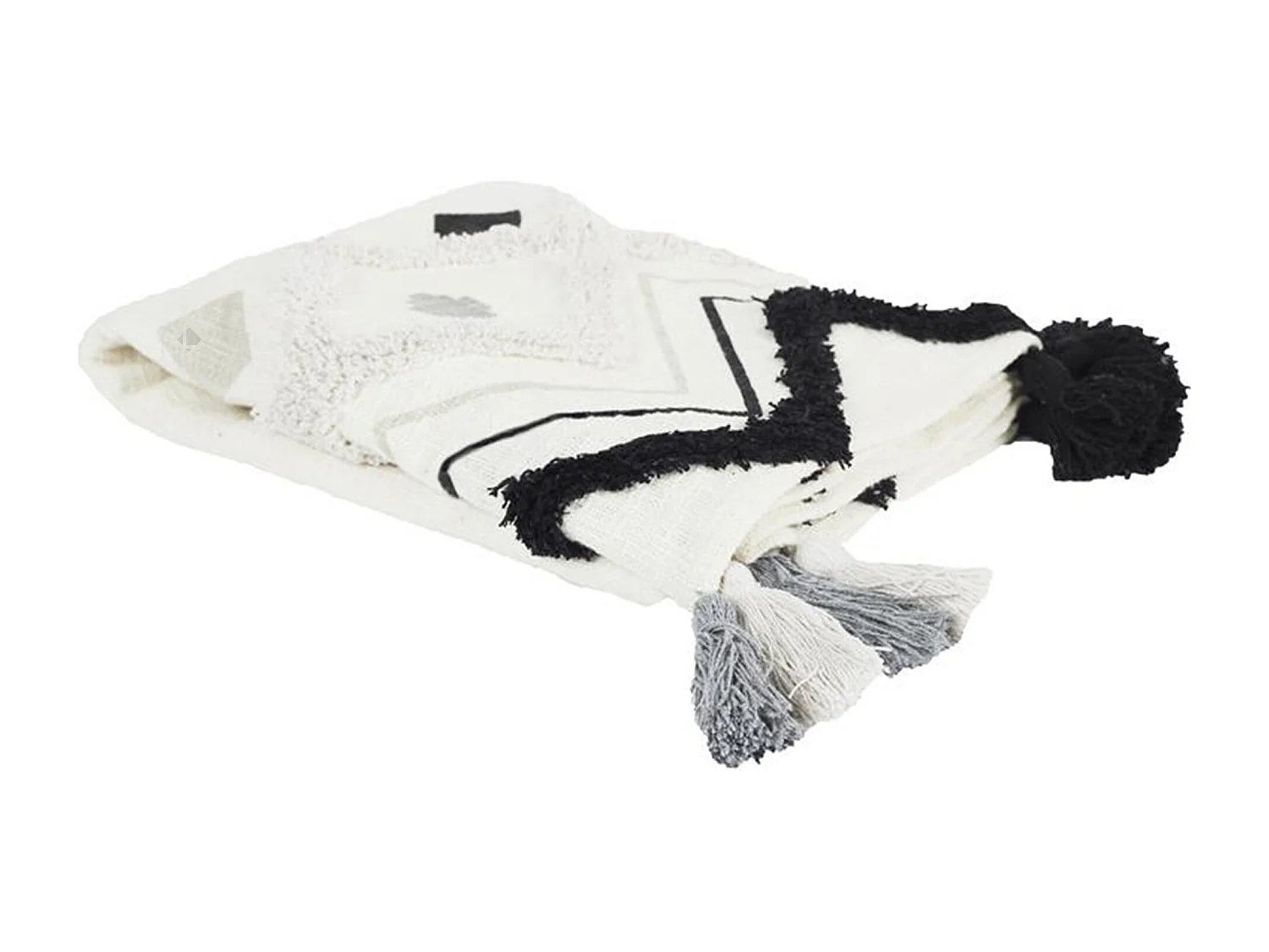 Jeté de canapé 130x150 cm coton JAIPUR noir