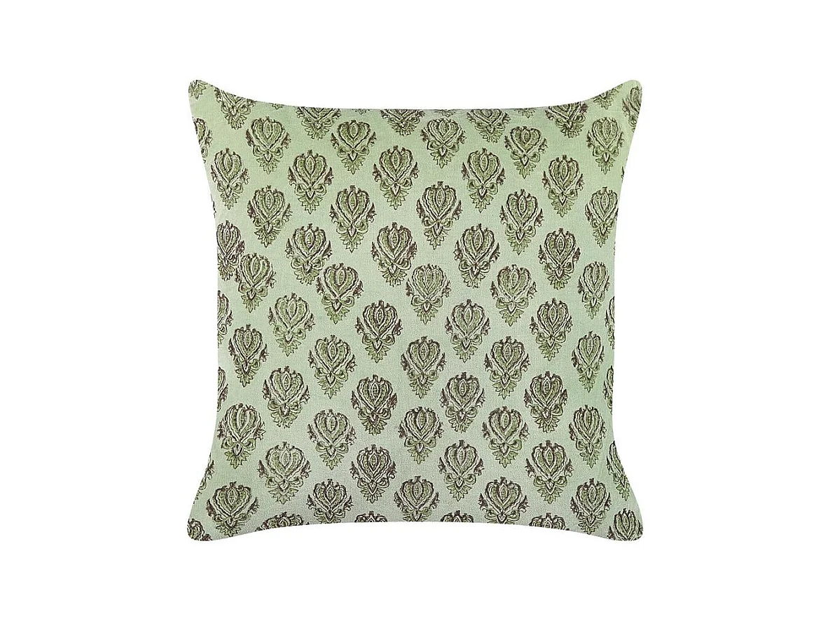 Sierkussen RUNGIA Fluweel 45 x 45 cm Groen Bloempatroon