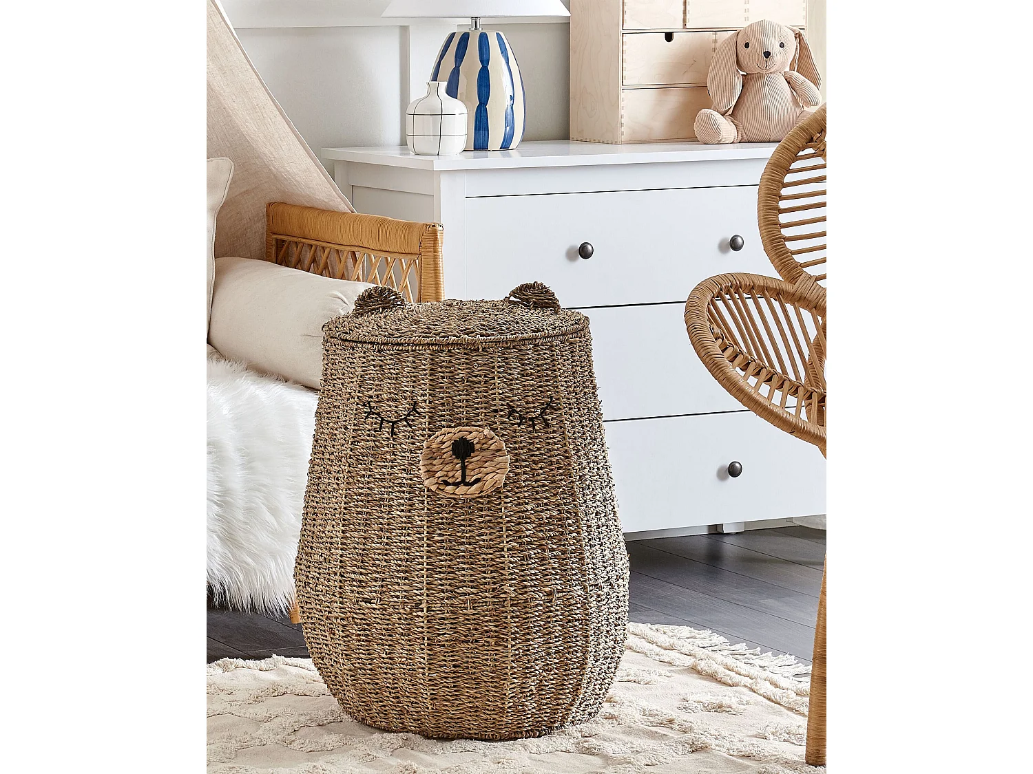 Panier enfants Ours en peluche FULAN Herbier marin Naturel