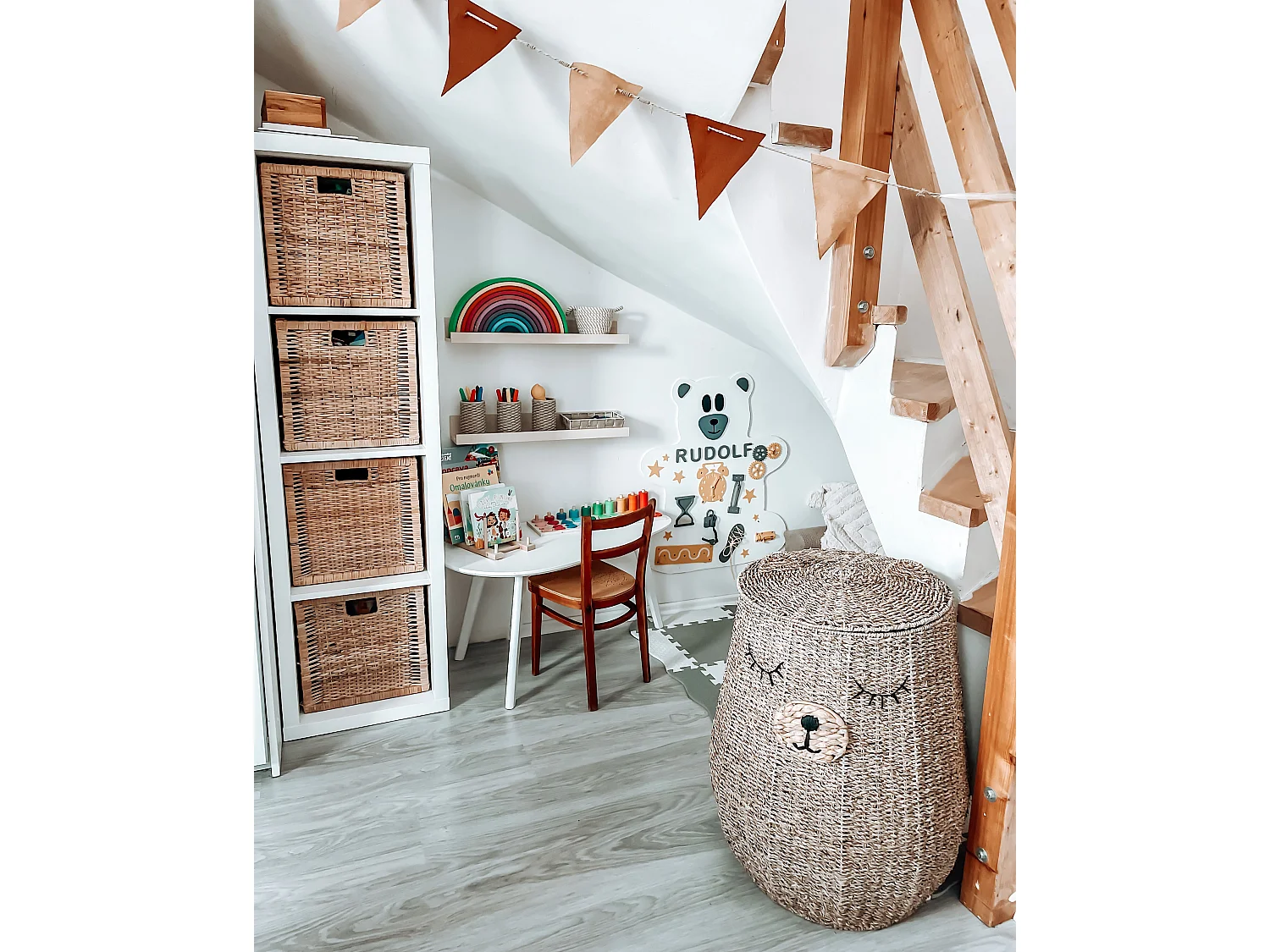Panier enfants Ours en peluche FULAN Herbier marin Naturel