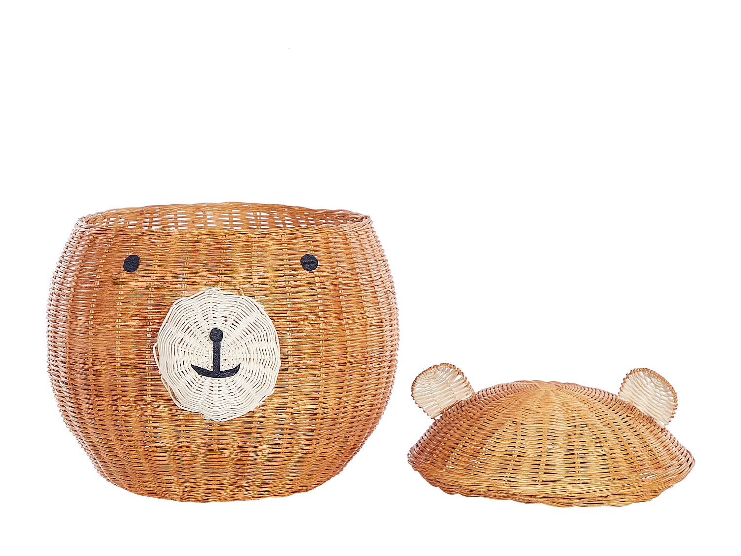 Panier enfants Ours en peluche HIMBA Rotin Naturel