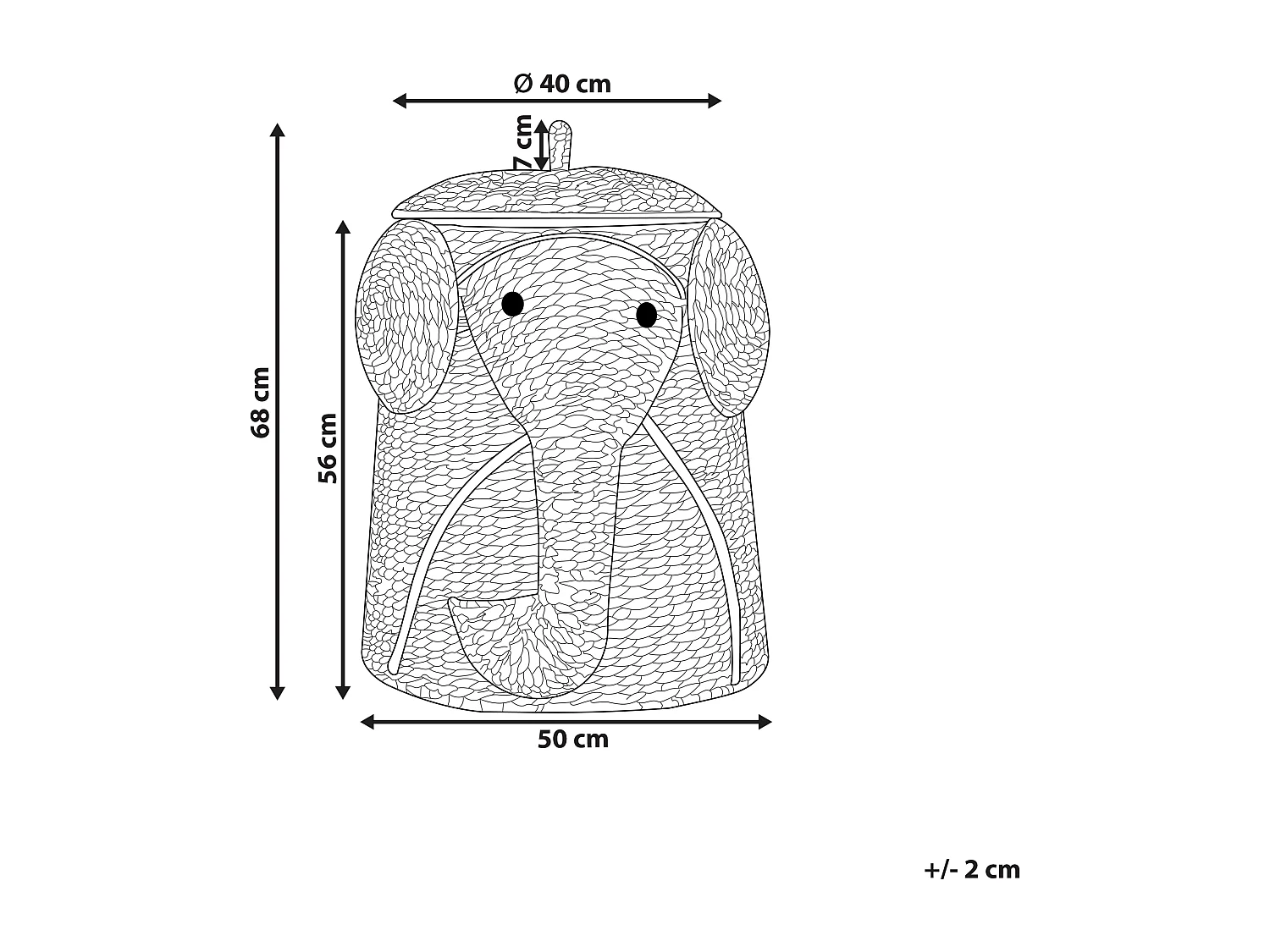 Panier enfants Éléphant DOGON Osier Naturel