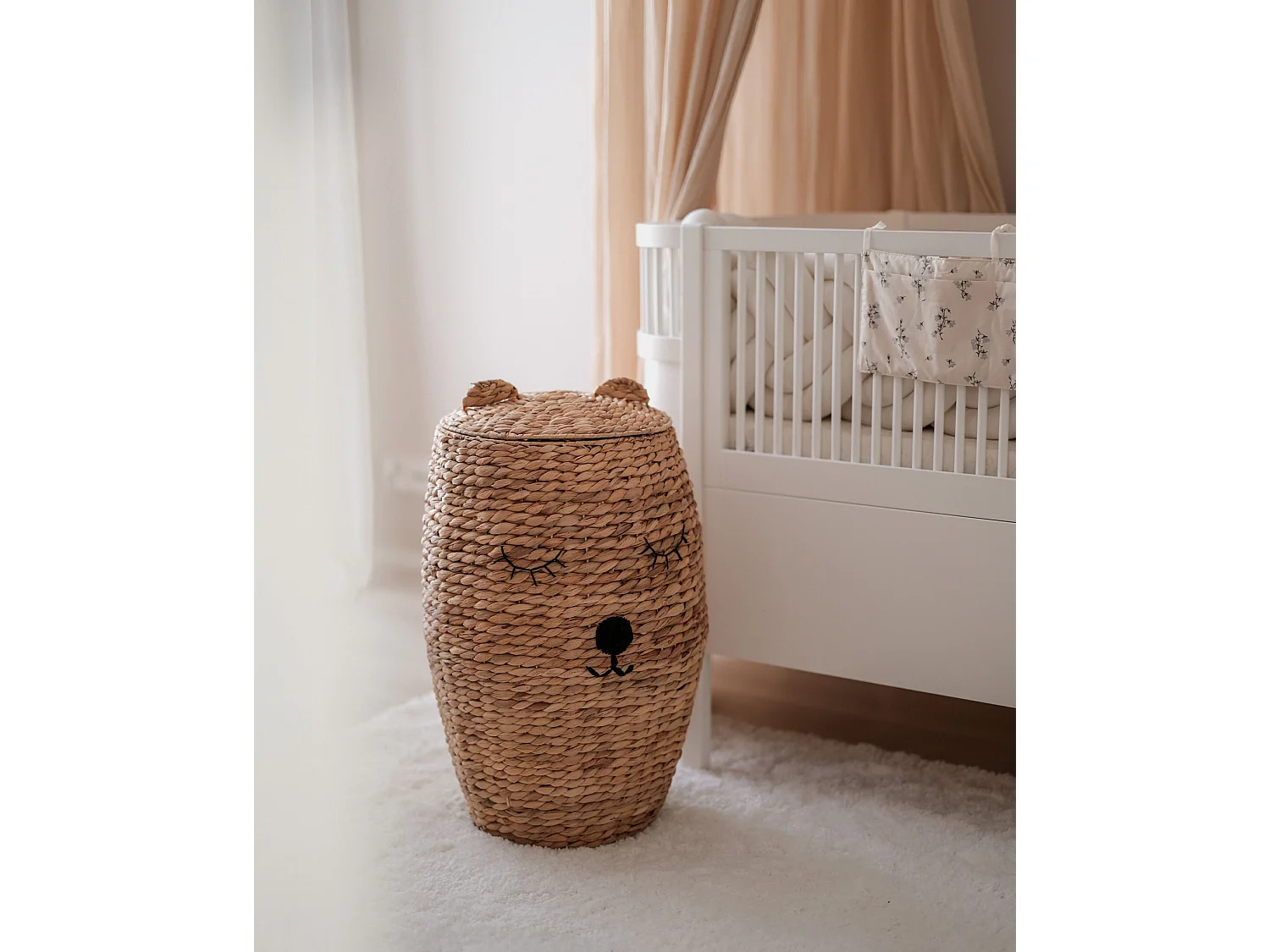 Panier enfants Ours en peluche SAMBUR Osier Naturel