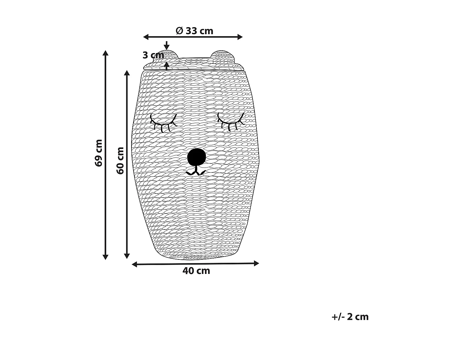 Kinder Aufbewahrungskorb Teddybär SAMBUR Geflecht Naturfarben