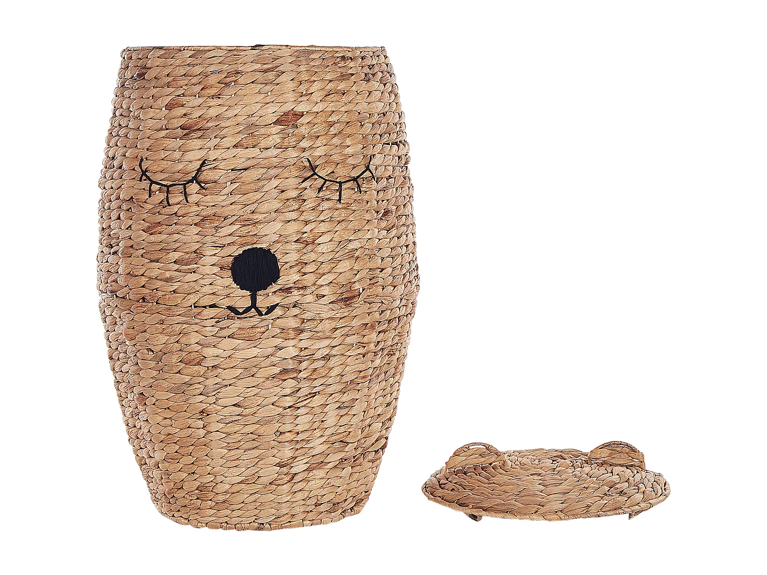 Kinder Aufbewahrungskorb Teddybär SAMBUR Geflecht Naturfarben