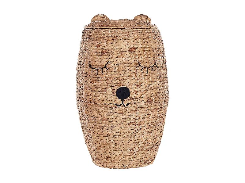 Kinder Aufbewahrungskorb Teddybär SAMBUR Geflecht Naturfarben