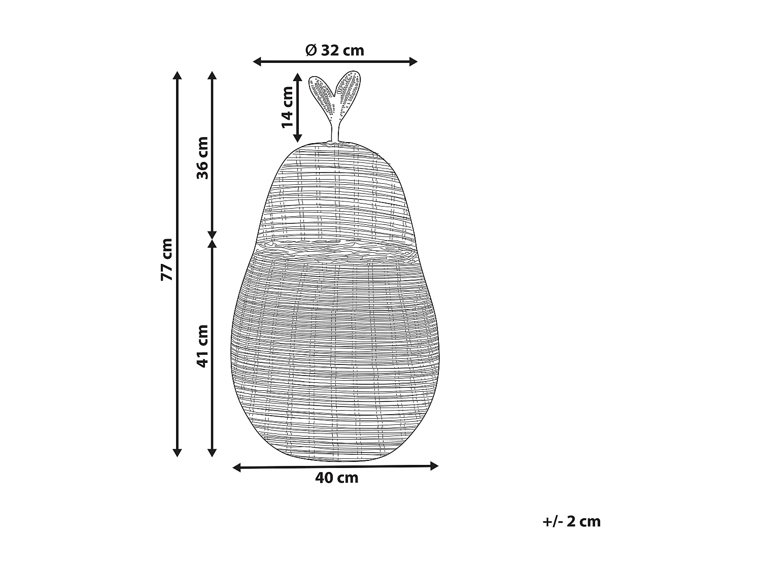 Kinder Aufbewahrungskorb Birne VAGSOY Rattan Naturfarben