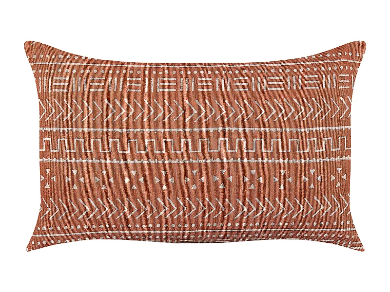 Dekokissen mit Füllung geometrisches Muster orange Baumwolle 35 x 55 cm Orlaya