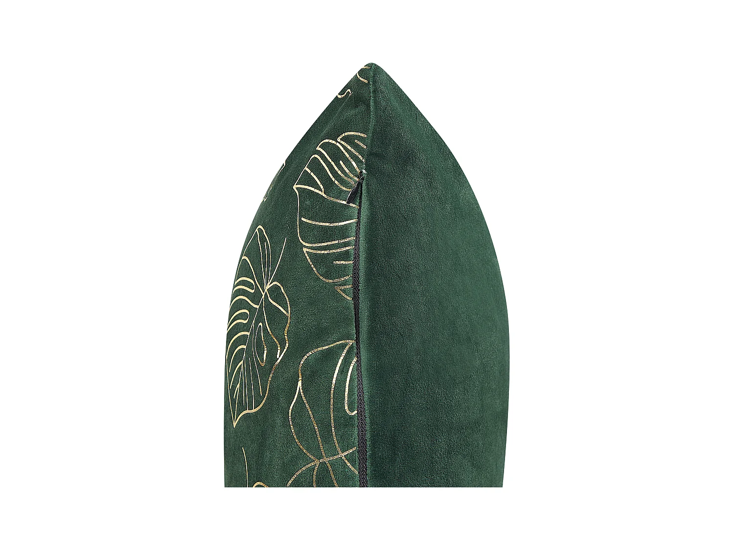 Dekokissen 2er Set DELICIOSA Samtstoff 45 x 45 cm Dunkelgrün Pflanzenmuster