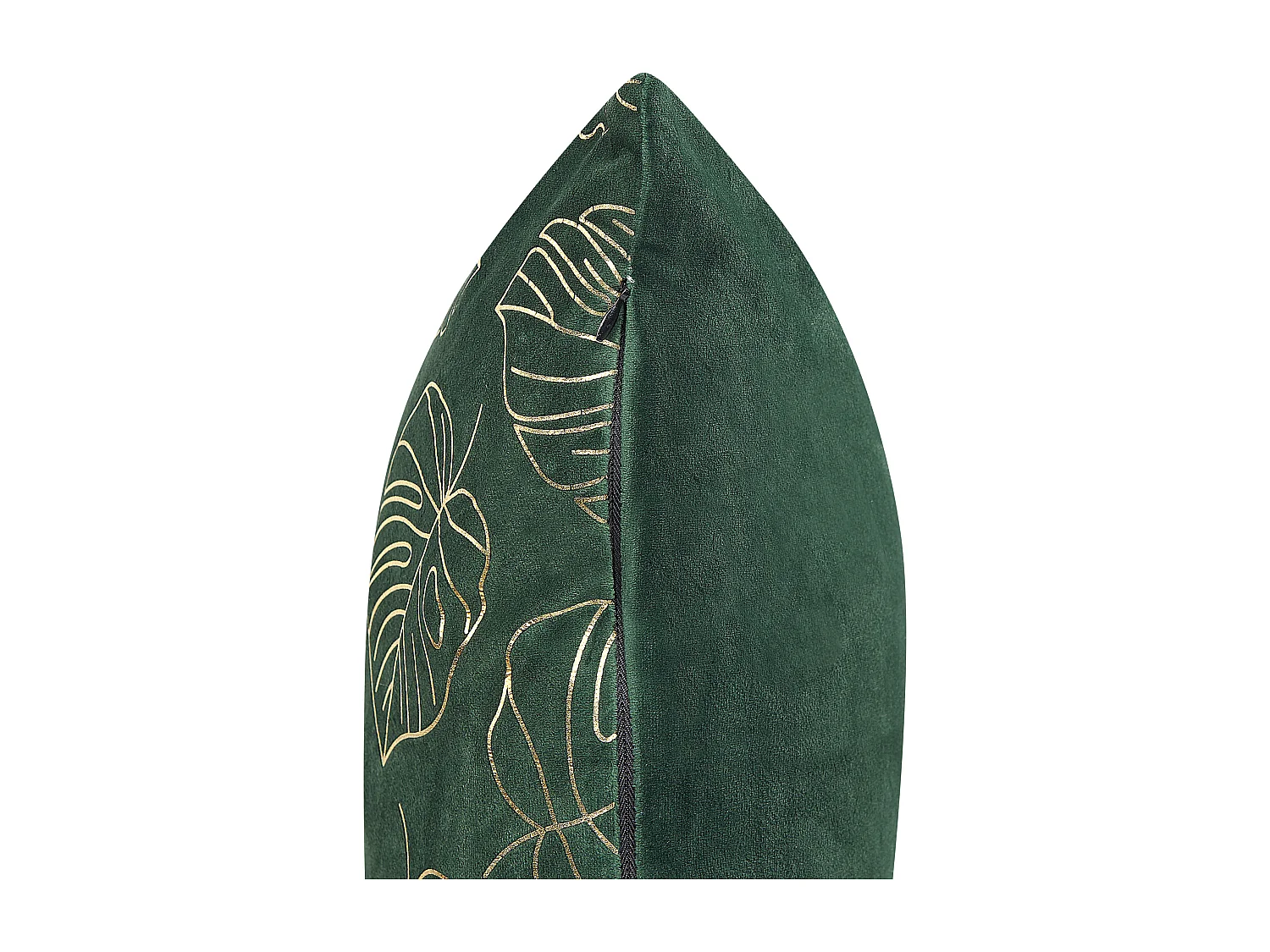 Set van 2 decoratieve kussens DELICIOSA Fluweel 45 x 45 cm Donkergroen Bladpatroon