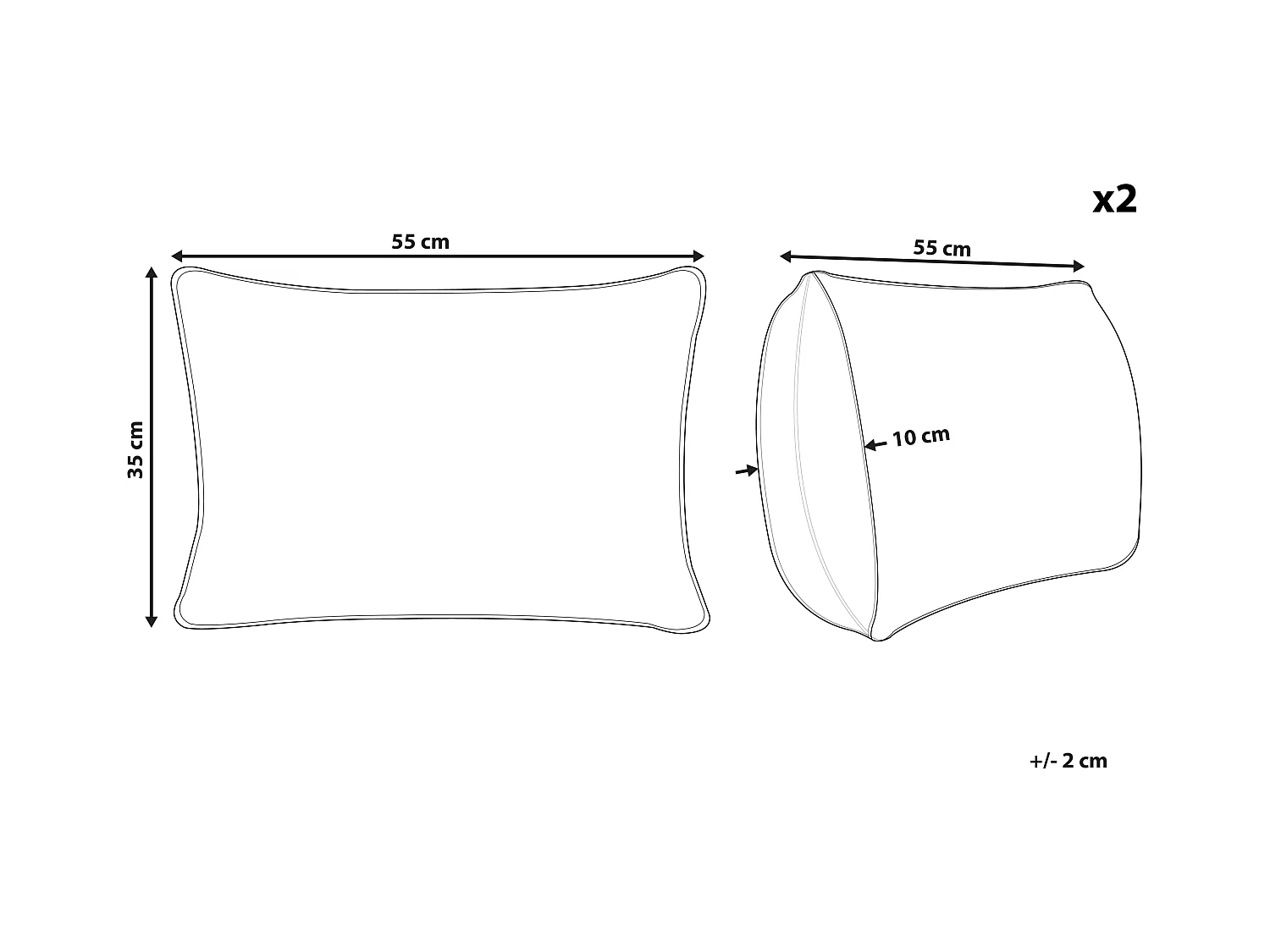 Set di 2 cuscini ORLAYA Cotone 55 x 35 cm Arancione Trama geometrica