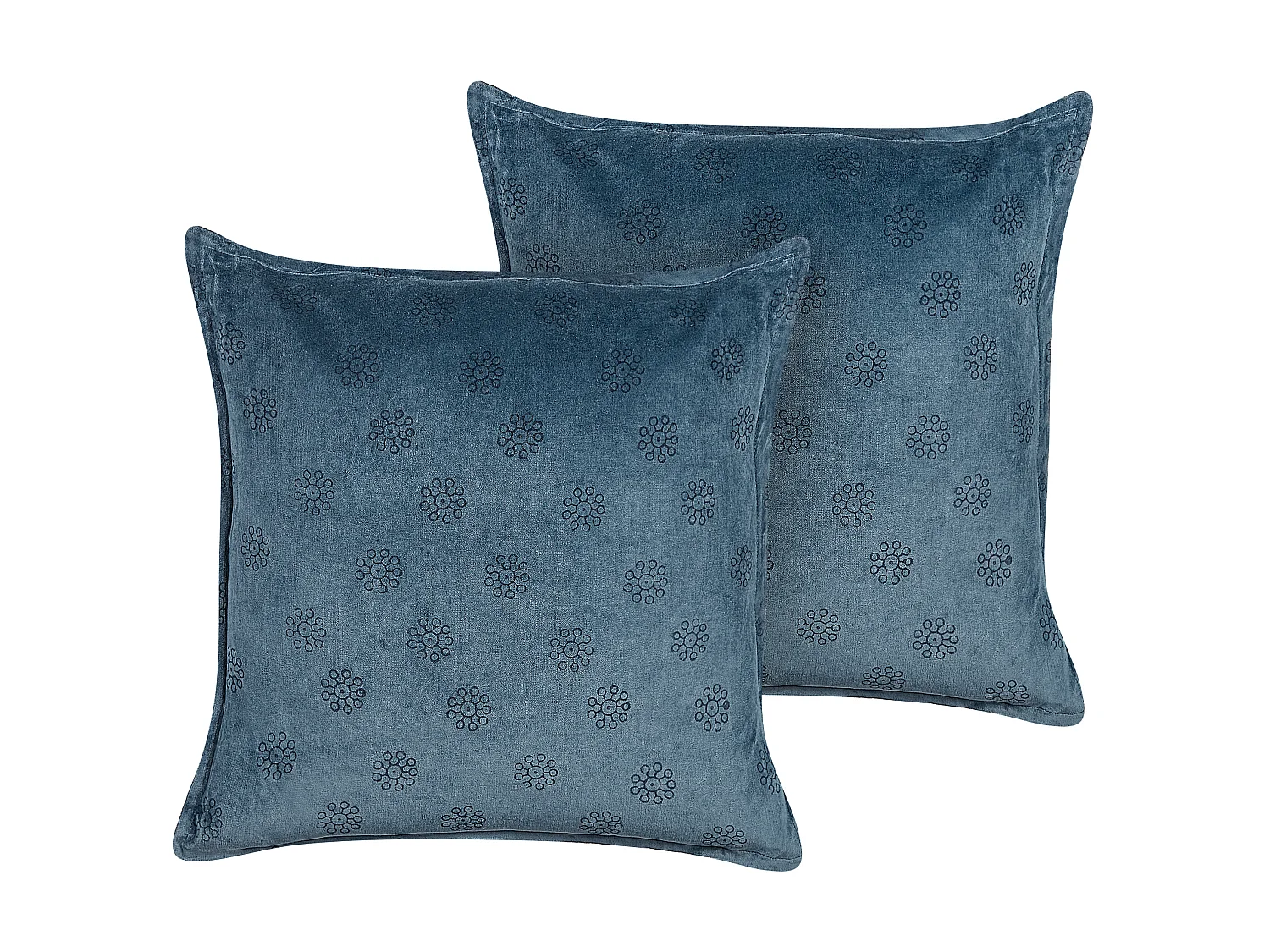 Cuscino decorativo SESELI Velluto 45 x 45 cm Blu scuro Trama geometrica