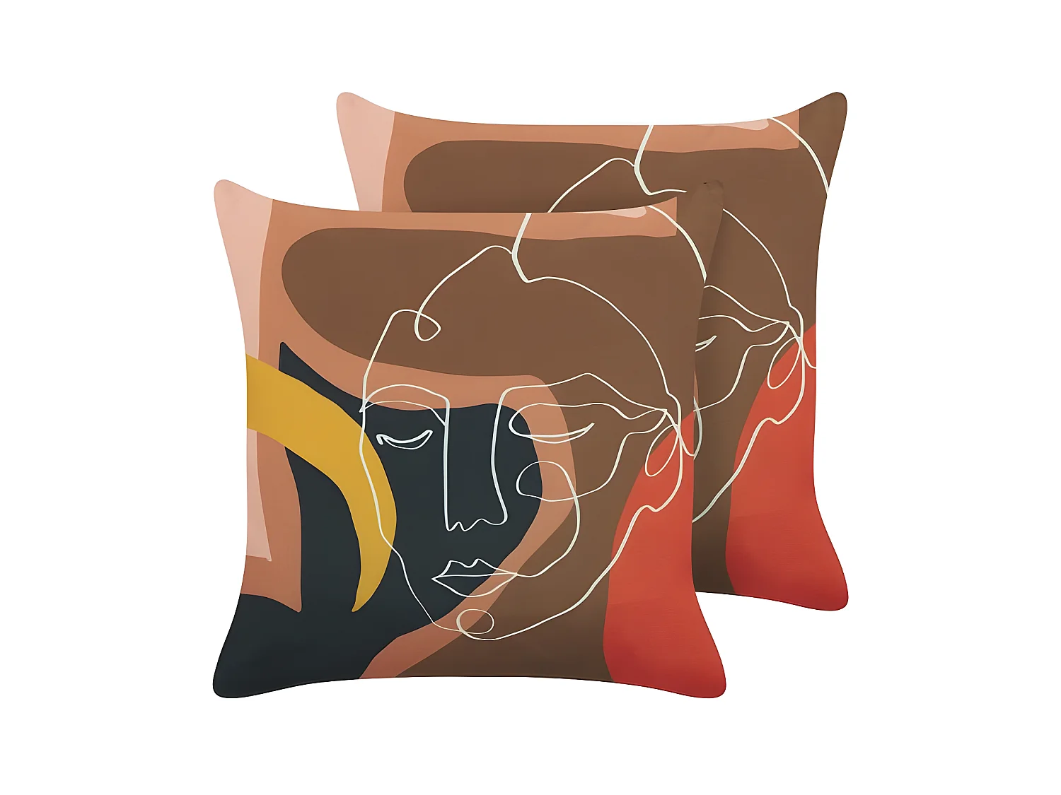 Set di 2 cuscini HYACINTH 45 x 45 cm Multicolore Trama astratta