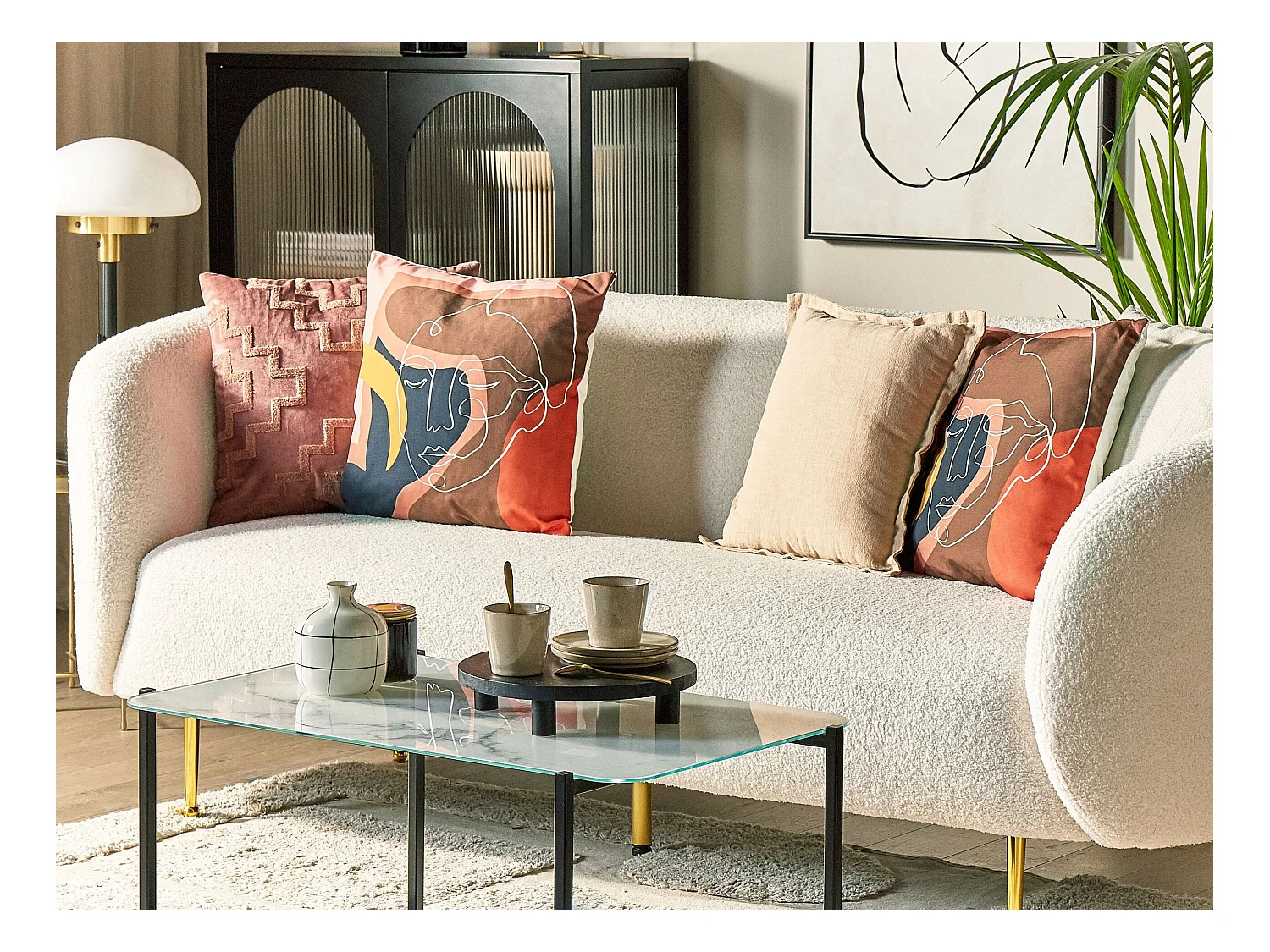 Set di 2 cuscini HYACINTH 45 x 45 cm Multicolore Trama astratta