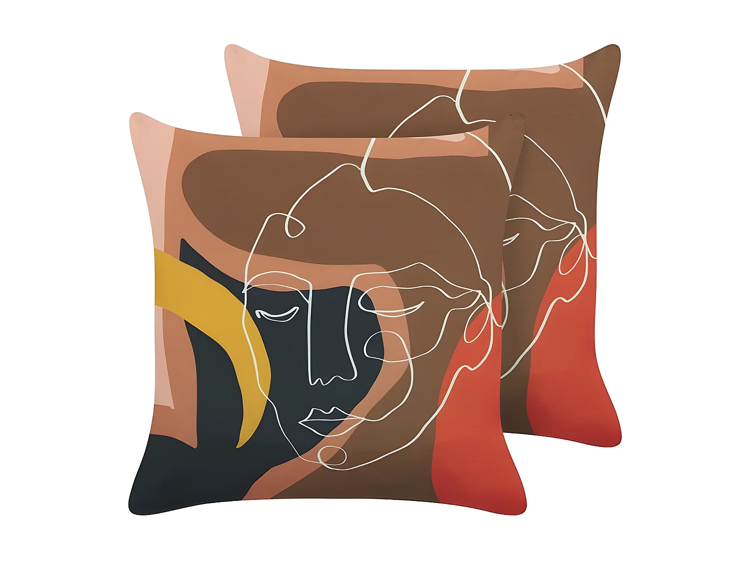 Lot de 2 coussins décoratifs HYACINTH 45 x 45 cm Multicolore Motif abstrait