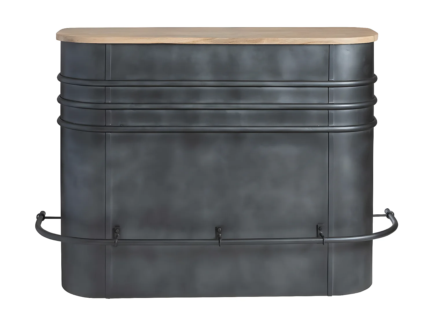 Mueble bar en metal Locker con tablero de madera de mango