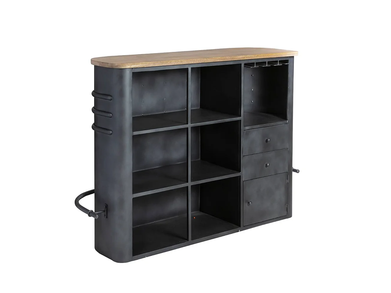 Meuble bar en métal et bois de manguier Locker