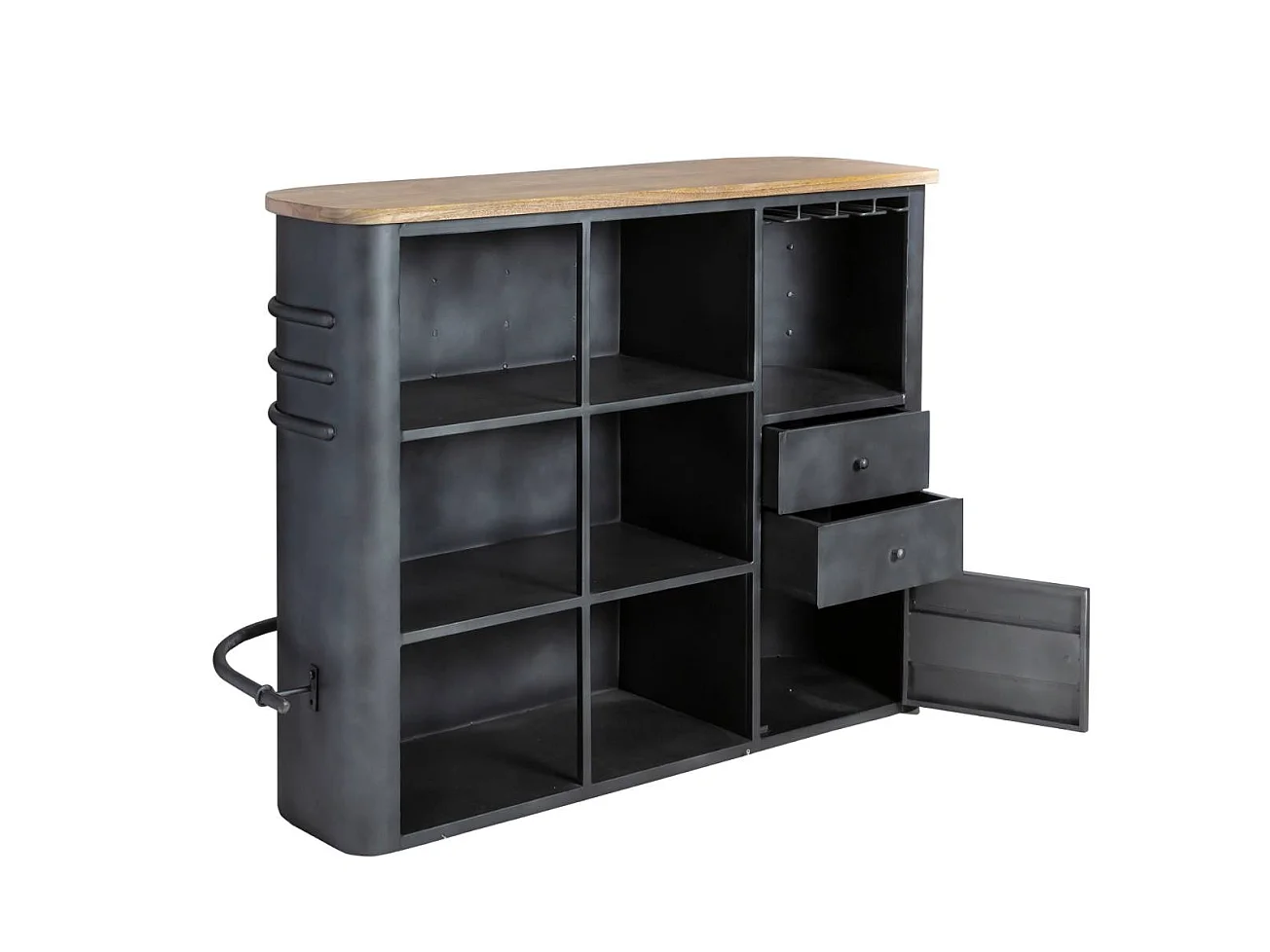 Meuble bar en métal et bois de manguier Locker