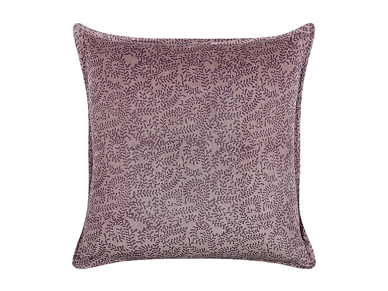 Dekokissen mit Füllung Pflanzenmuster rosa Samt 45 x 45 cm Boho Kalmia