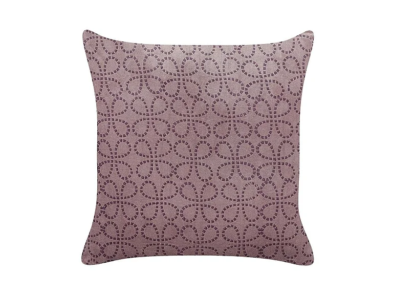 Poduszka dekoracyjna LARKSPUR Welur 45 x 45 cm Różowy Wzór geometryczny