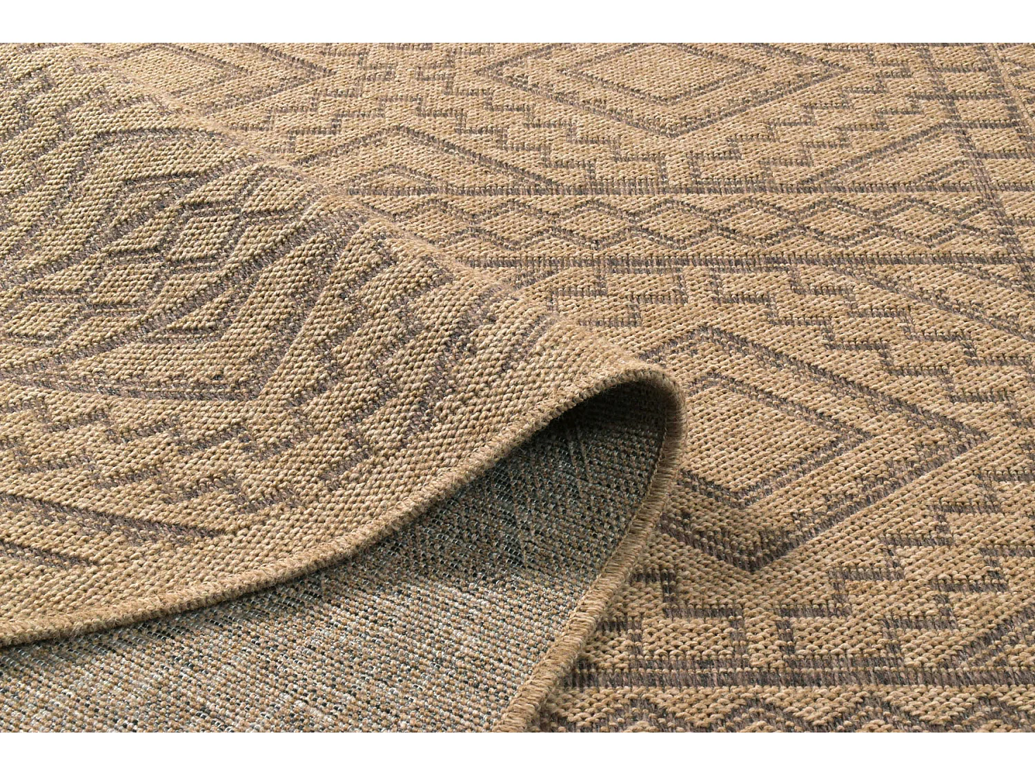 Tapis de salon - intérieur extérieur - rectangle - Nature -  aspect Jute - Marron - 50x80cm